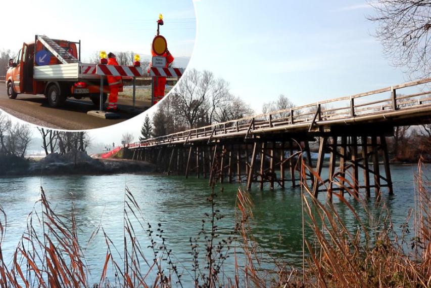 Most v Cerkljah ob Krki, 18. januar 2021