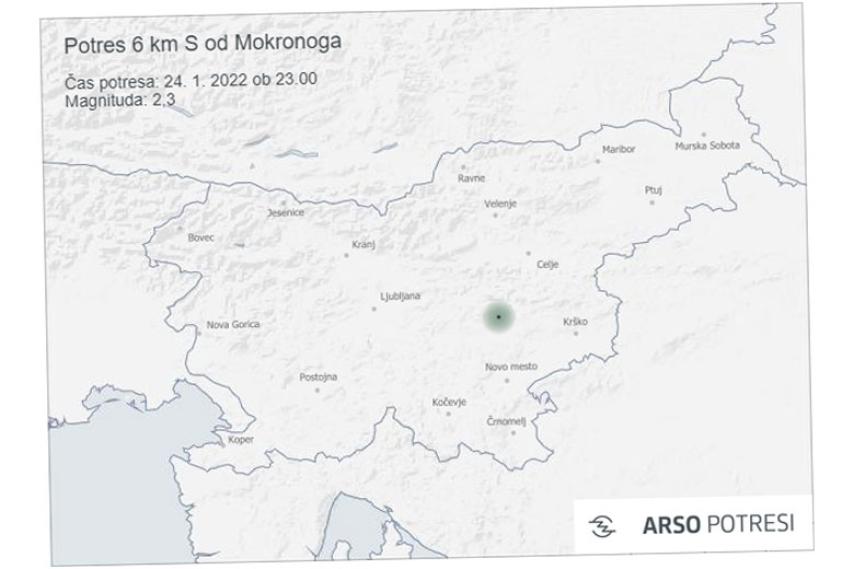 Potres, Mokronog, 24. januar 2022